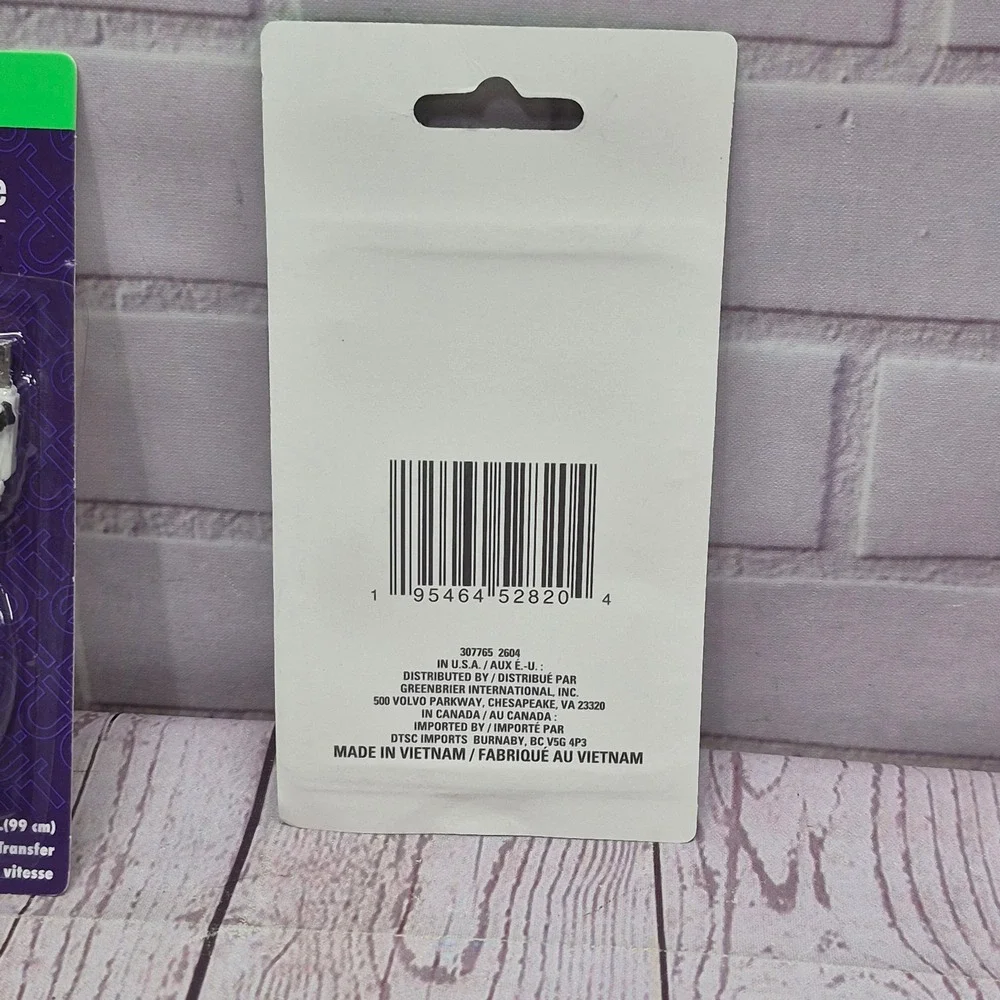 E-Circuit 2PK Dalmatian Dog USB-A to USB-C Charging Data Cable 39in White 2.1A
